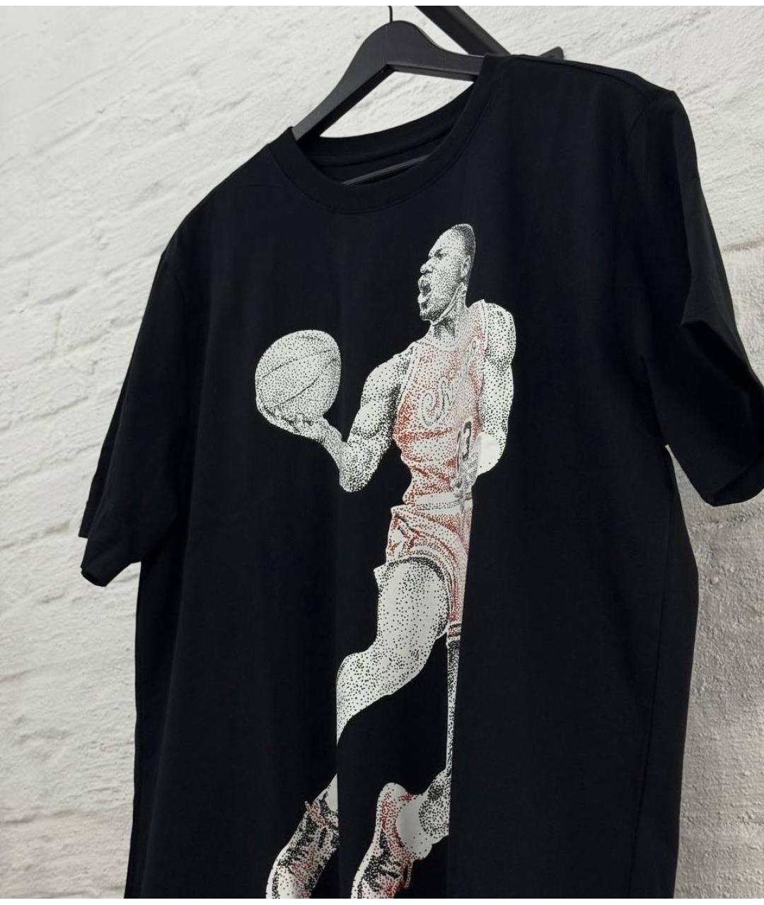 JORDAN Черная хлопковая футболка, фото 3