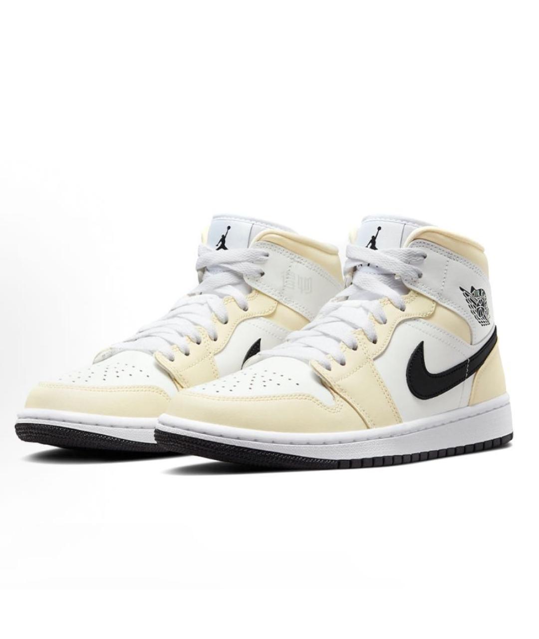 JORDAN Бежевые кожаные кроссовки, фото 3