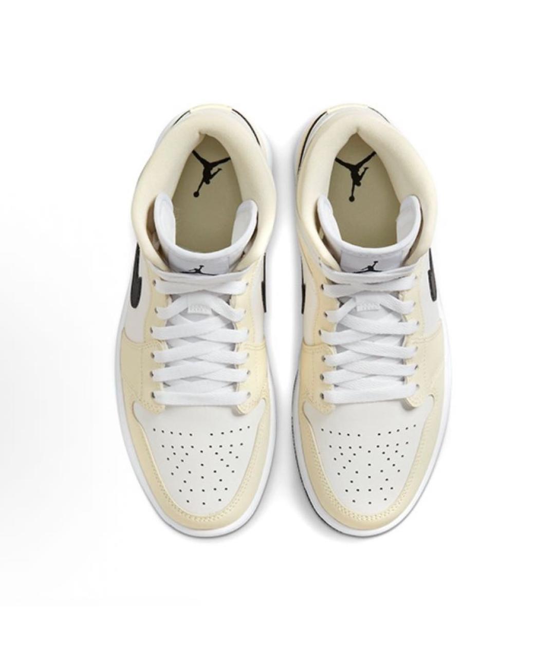 JORDAN Бежевые кожаные кроссовки, фото 2