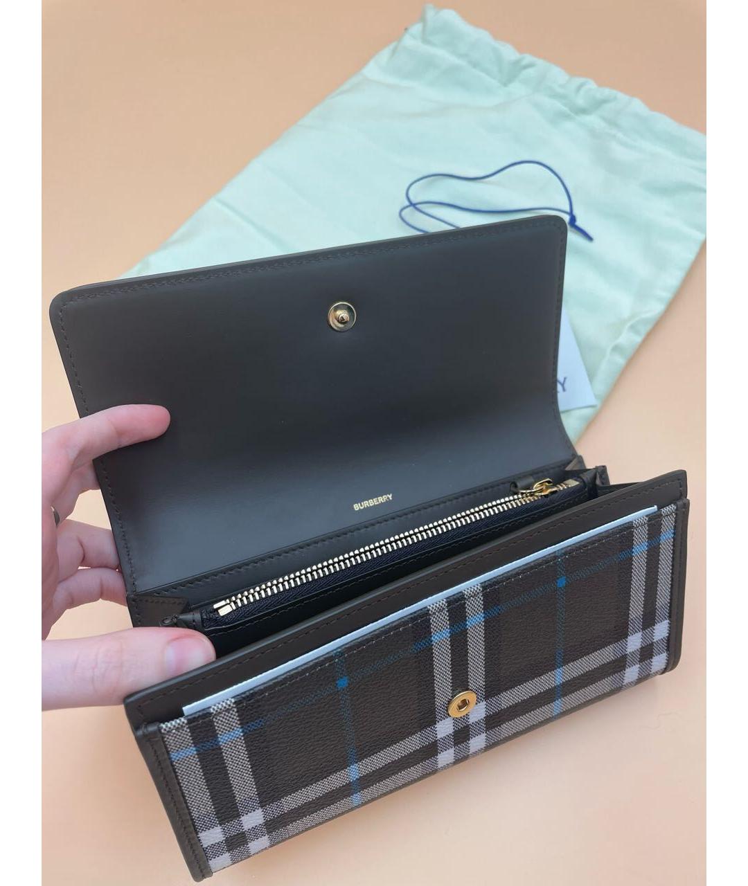 BURBERRY Коричневый кожаный кошелек, фото 3