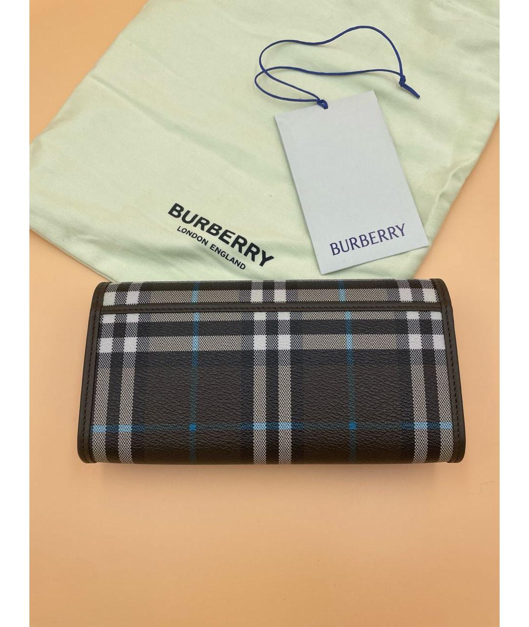 BURBERRY Коричневый кожаный кошелек, фото 2