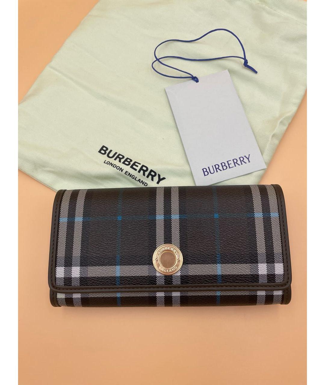 BURBERRY Коричневый кожаный кошелек, фото 7