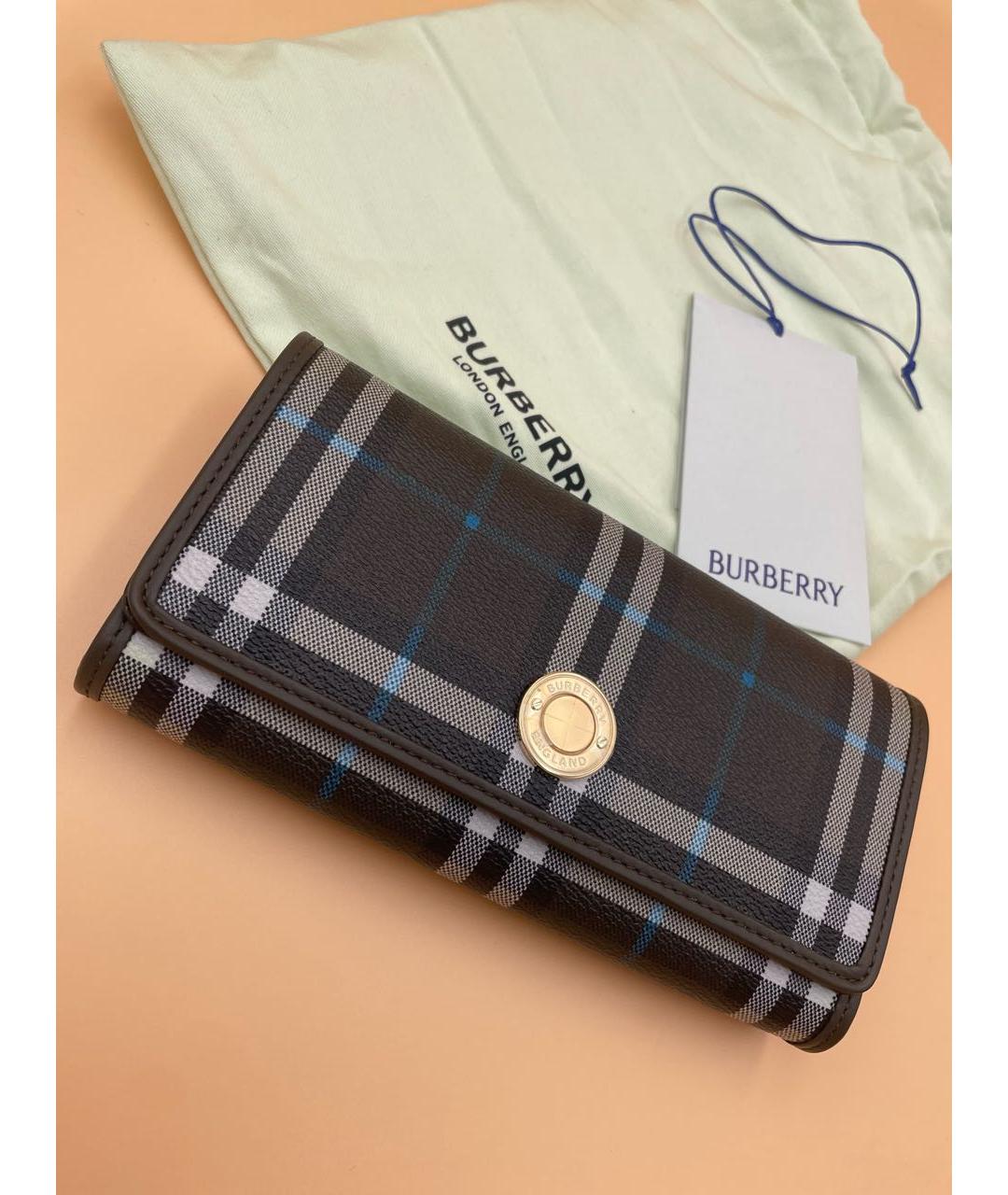 BURBERRY Коричневый кожаный кошелек, фото 6