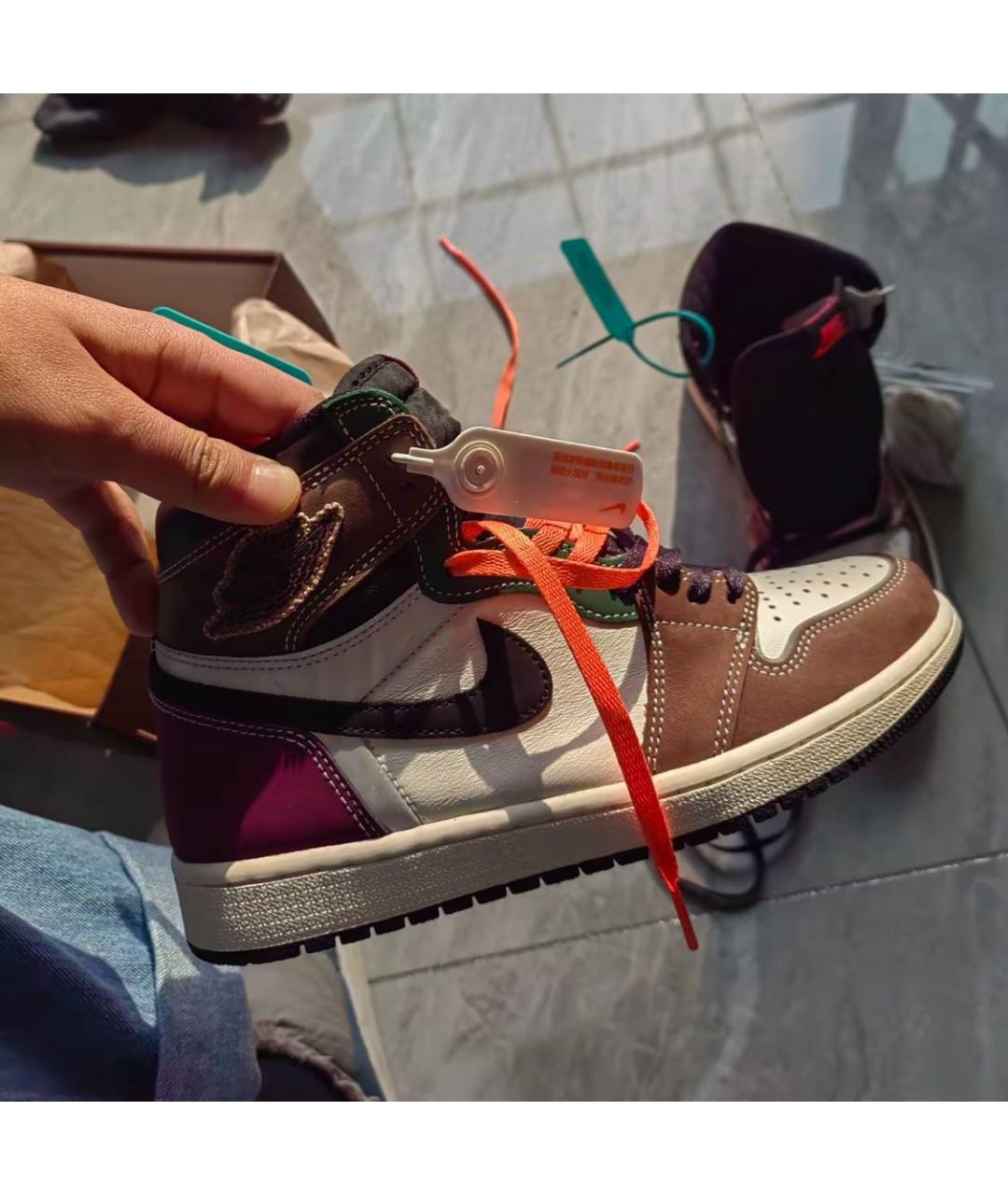 JORDAN Мульти кожаные высокие кроссовки / кеды, фото 5