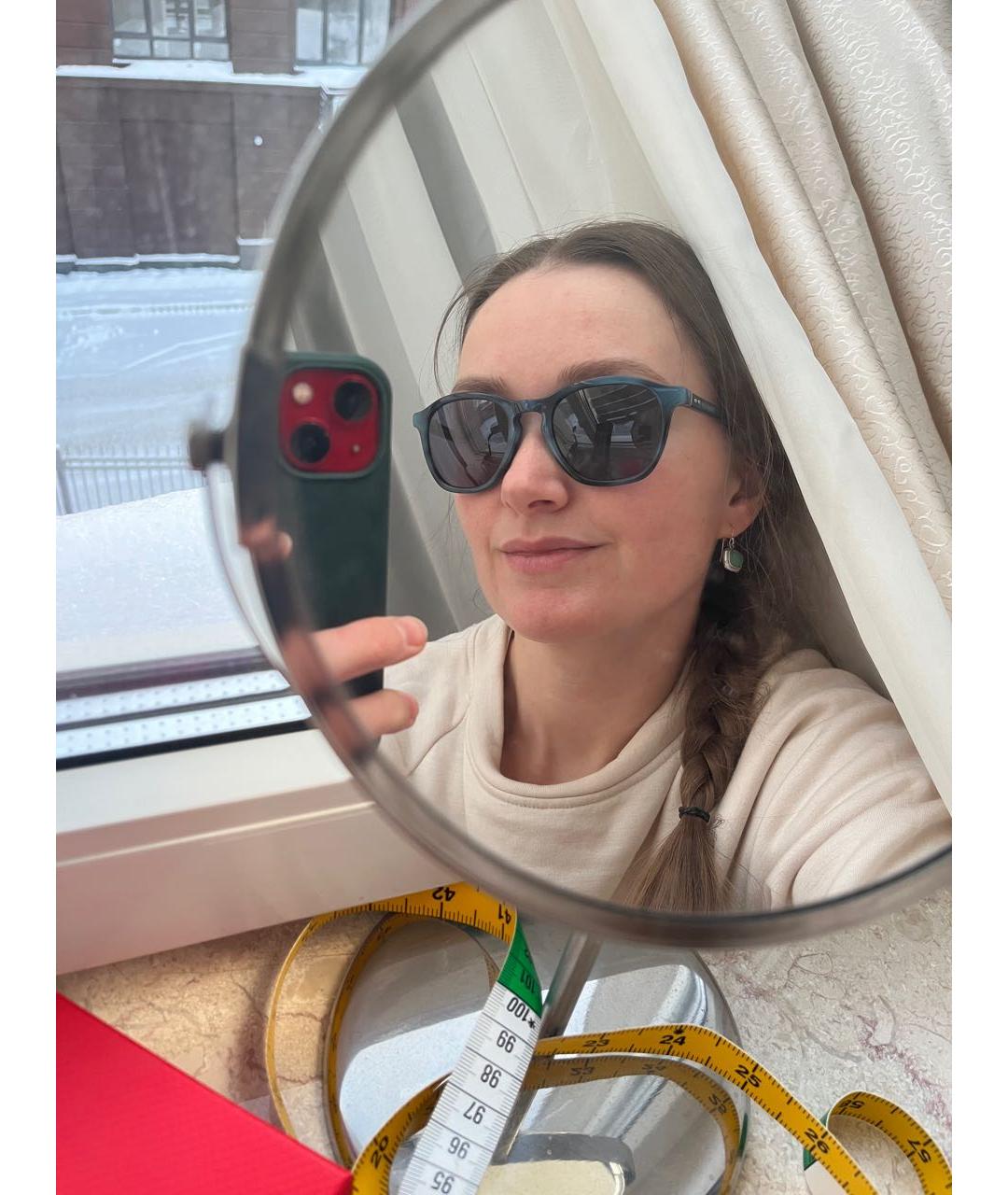 CALVIN KLEIN Темно-синие пластиковые солнцезащитные очки, фото 5