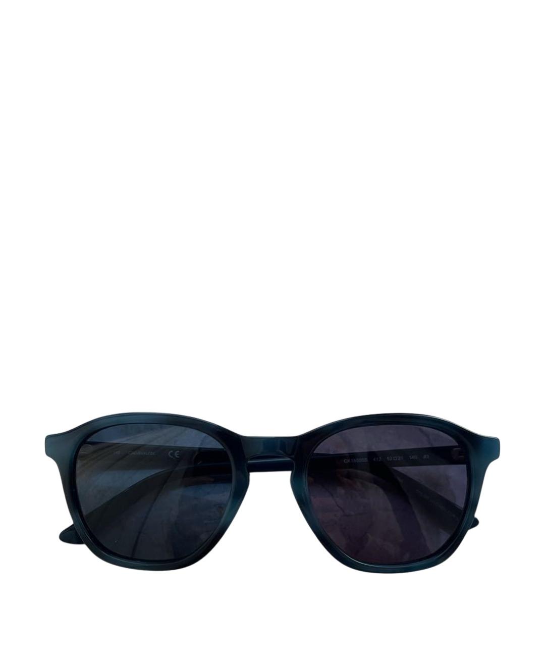 CALVIN KLEIN Темно-синие пластиковые солнцезащитные очки, фото 1