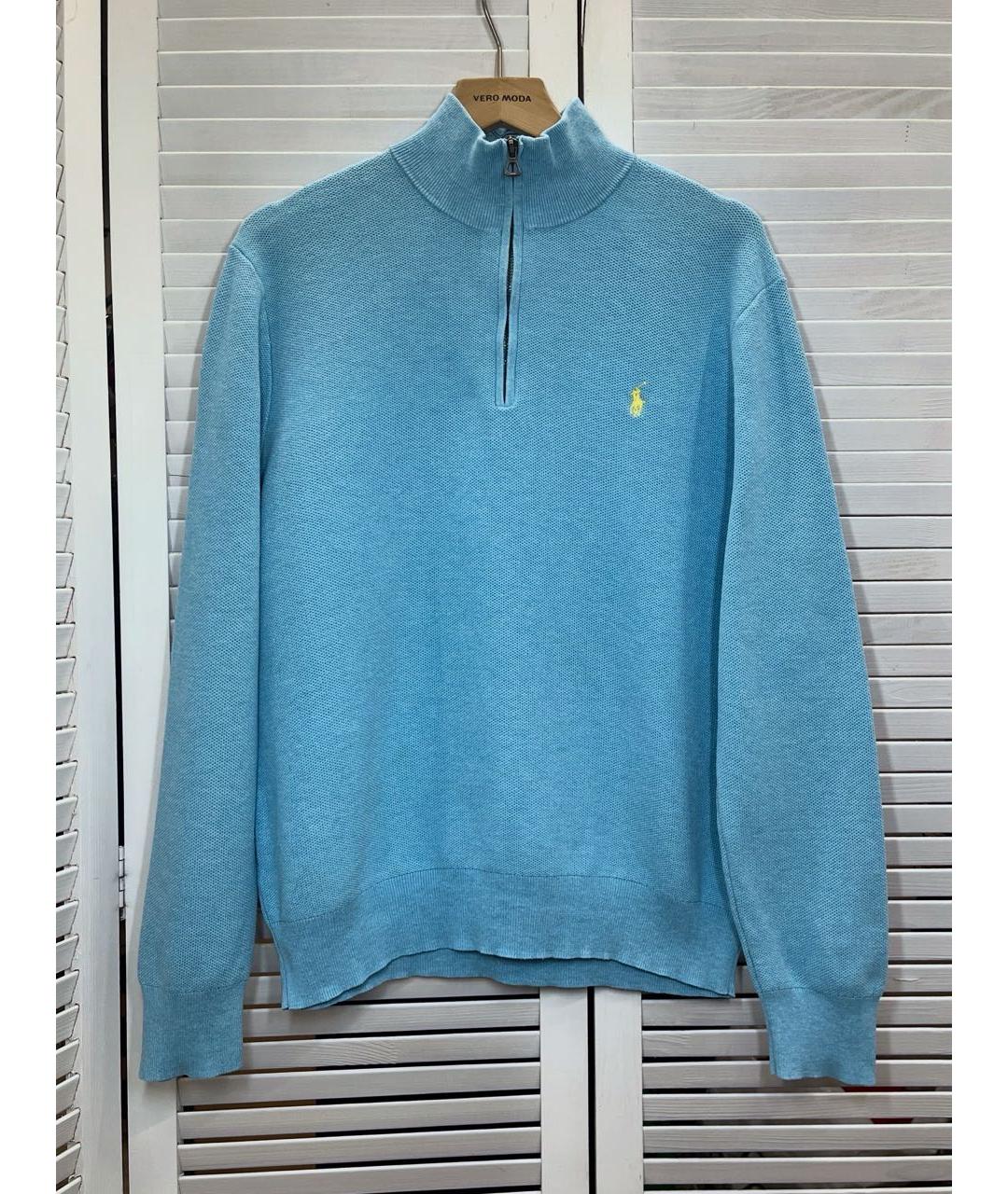 POLO RALPH LAUREN Бирюзовый хлопковый джемпер / свитер, фото 9