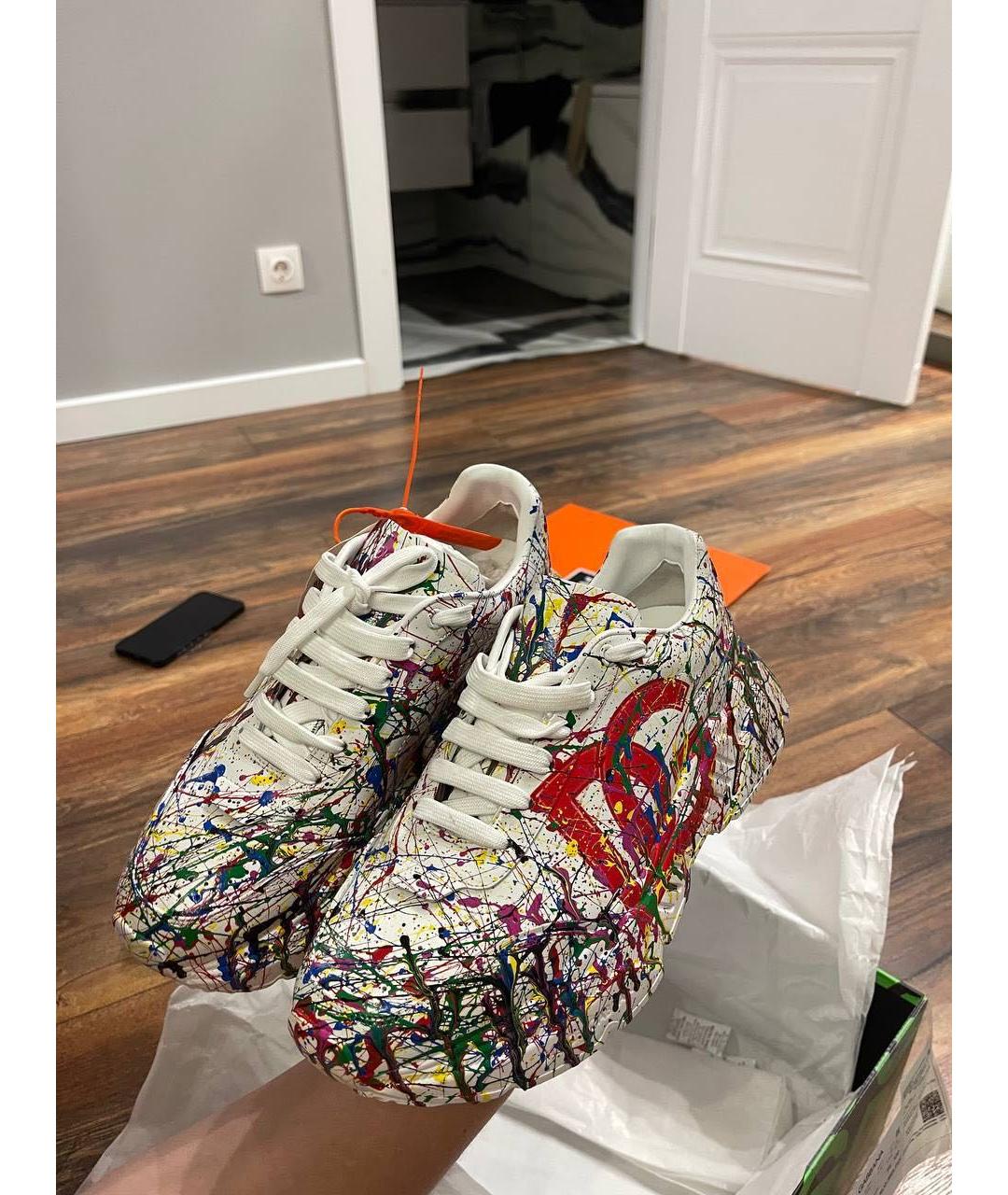 DOLCE&GABBANA Белые кожаные низкие кроссовки / кеды, фото 2