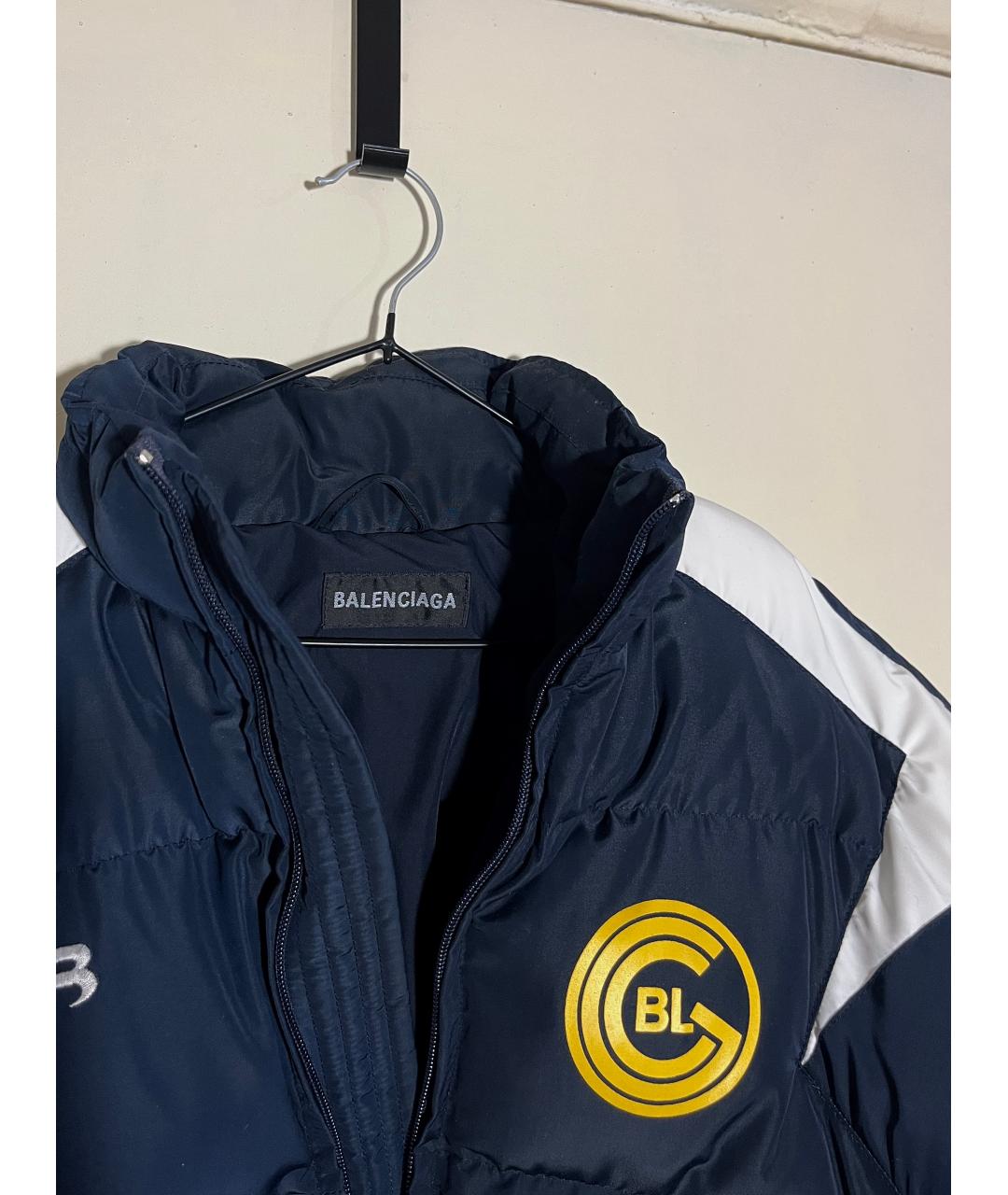 BALENCIAGA Темно-синий полиамидовый пуховик, фото 3