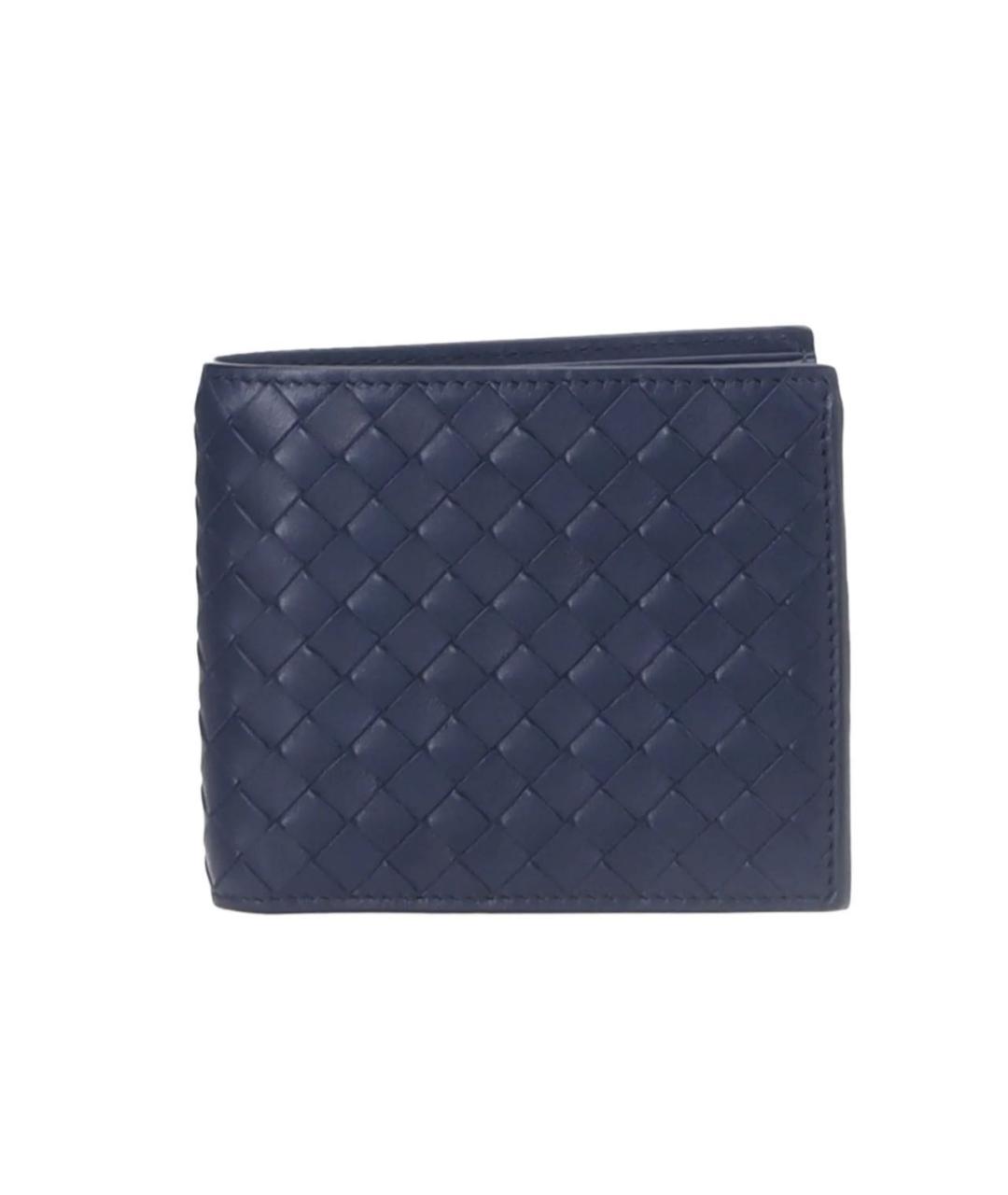 BOTTEGA VENETA Темно-синий кожаный кошелек, фото 9