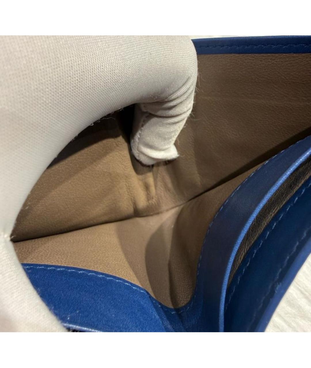 BOTTEGA VENETA Темно-синий кожаный кошелек, фото 3