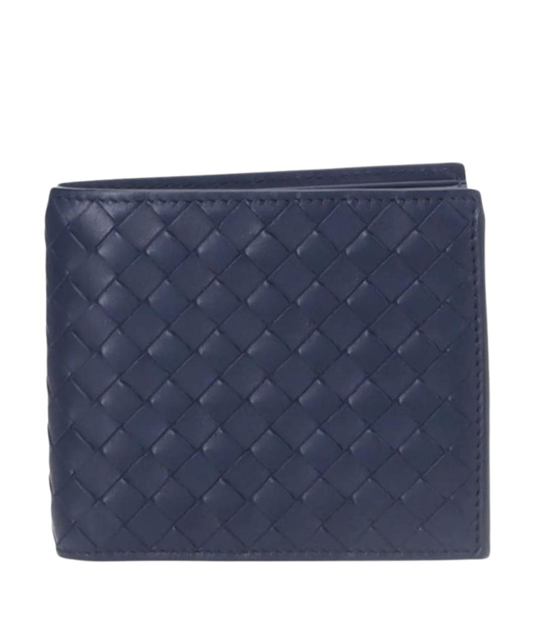 BOTTEGA VENETA Темно-синий кожаный кошелек, фото 1