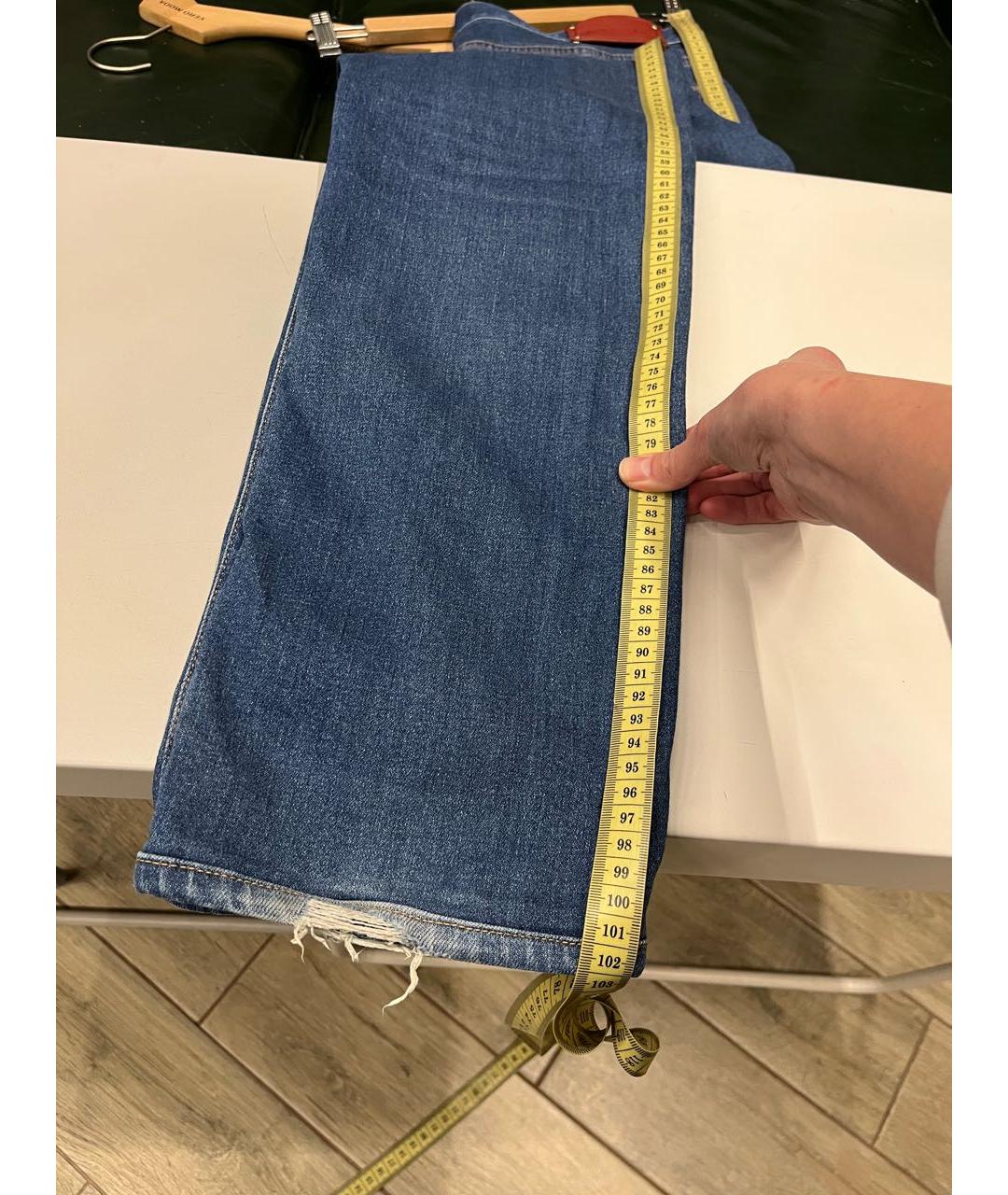 CANALI Темно-синие хлопко-эластановые прямые джинсы, фото 7