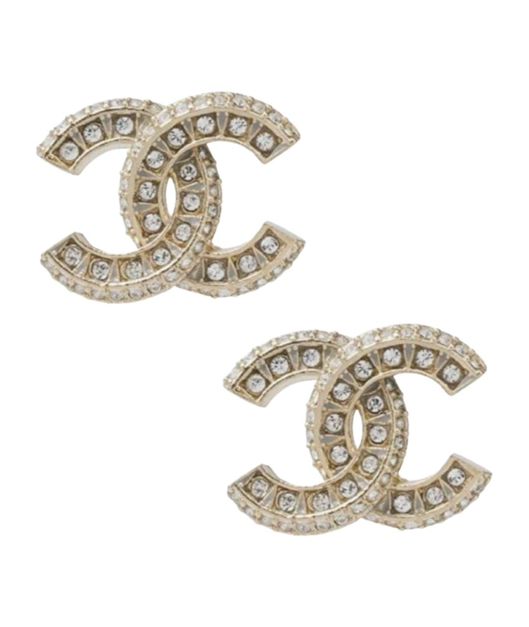 CHANEL Золотые металлические серьги, фото 1