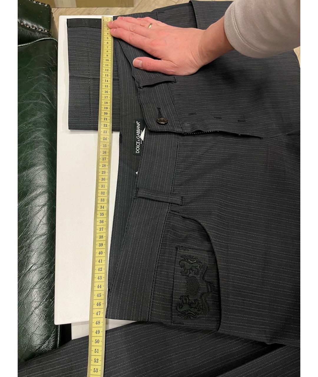 DOLCE&GABBANA Серые хлопко-эластановые повседневные брюки, фото 5