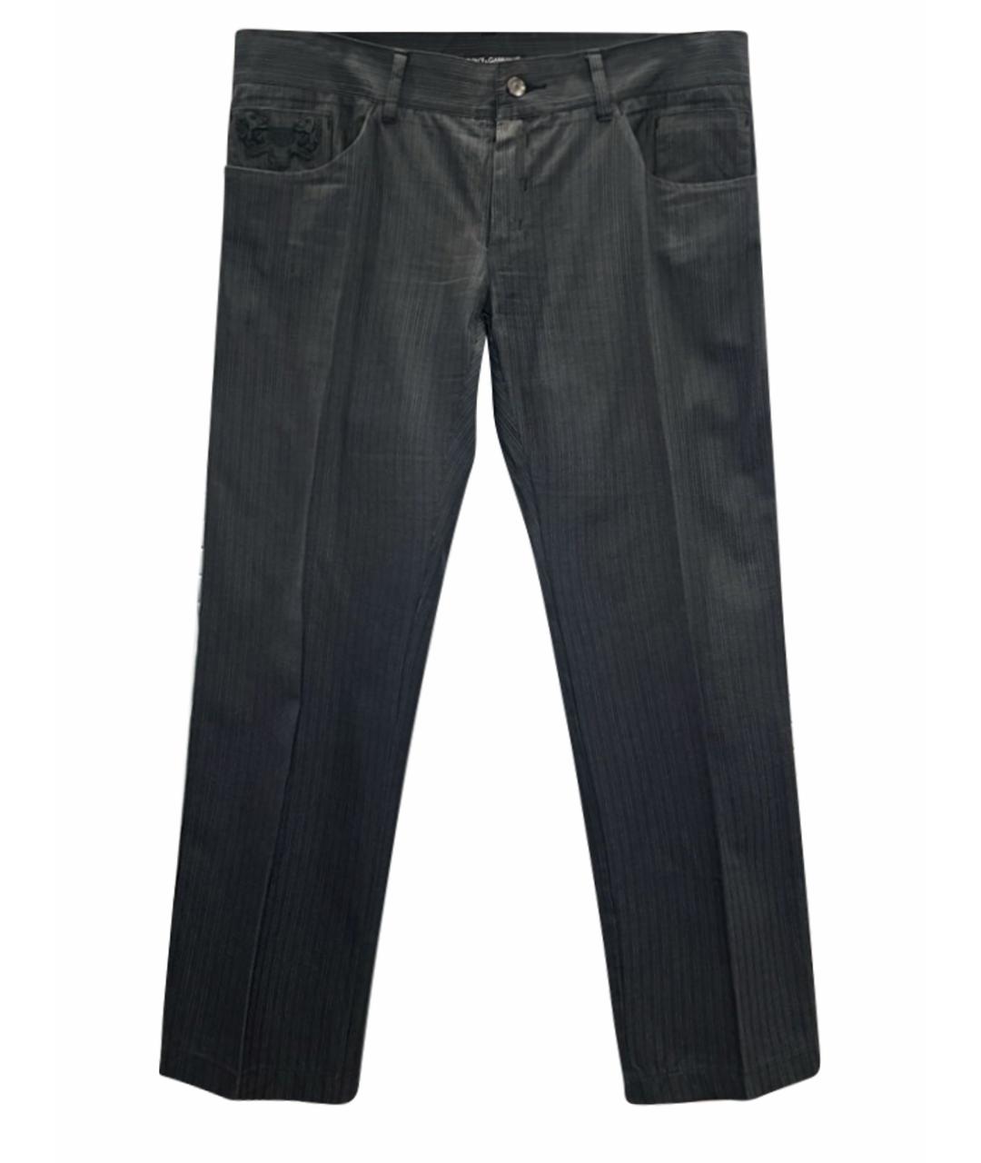 DOLCE&GABBANA Серые хлопко-эластановые повседневные брюки, фото 1