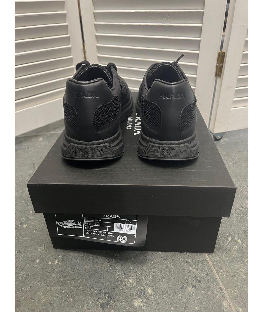 PRADA Черные низкие кроссовки / кеды, фото 8