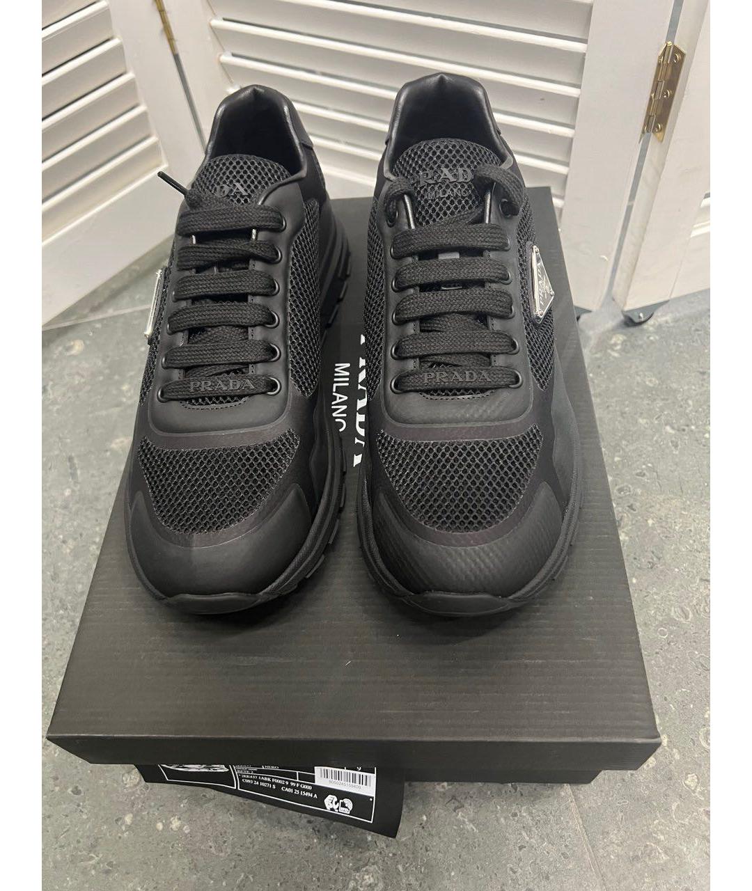 PRADA Черные низкие кроссовки / кеды, фото 6