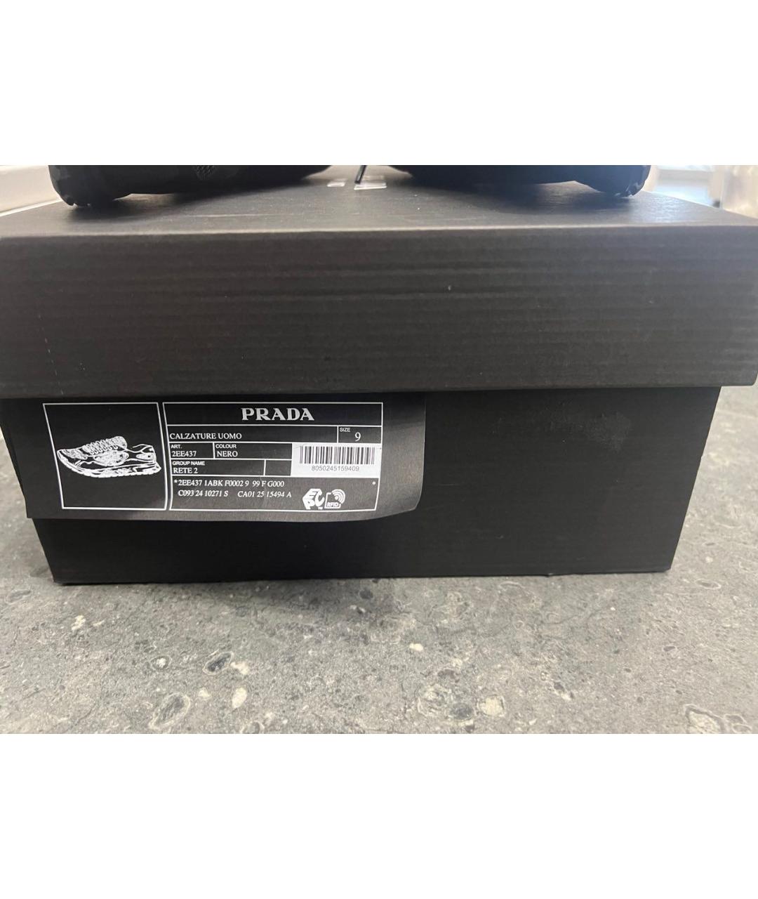 PRADA Черные низкие кроссовки / кеды, фото 4