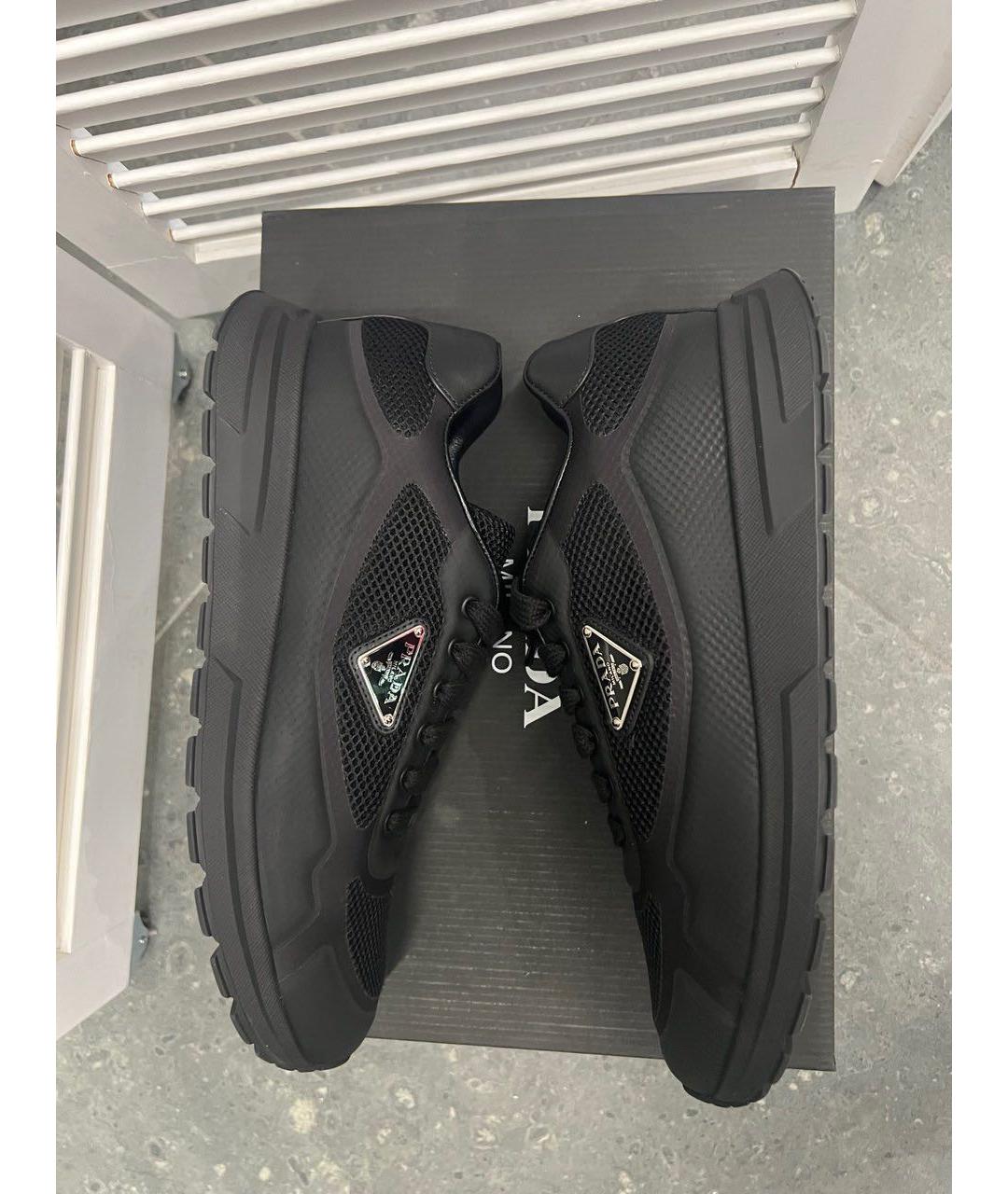 PRADA Черные низкие кроссовки / кеды, фото 9