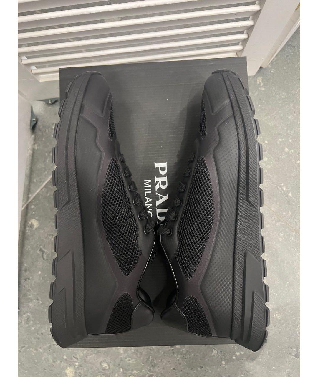 PRADA Черные низкие кроссовки / кеды, фото 3