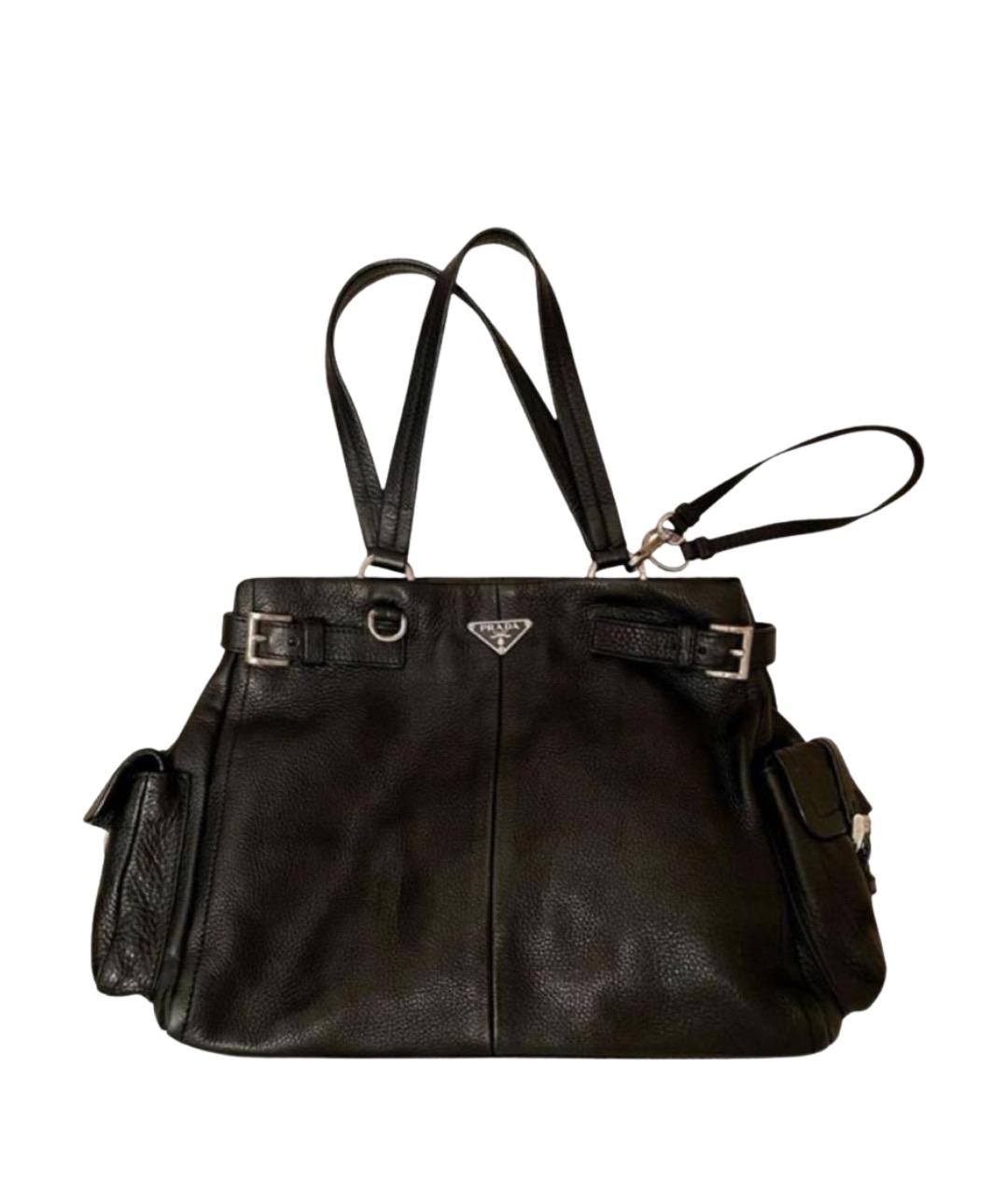 PRADA Черная кожаная сумка через плечо, фото 1