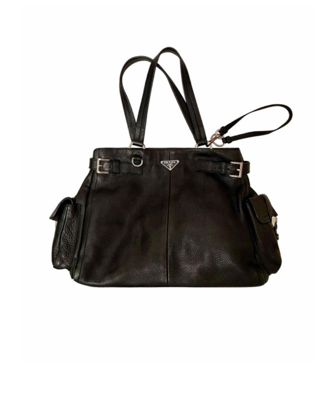 PRADA Черная кожаная сумка через плечо, фото 5