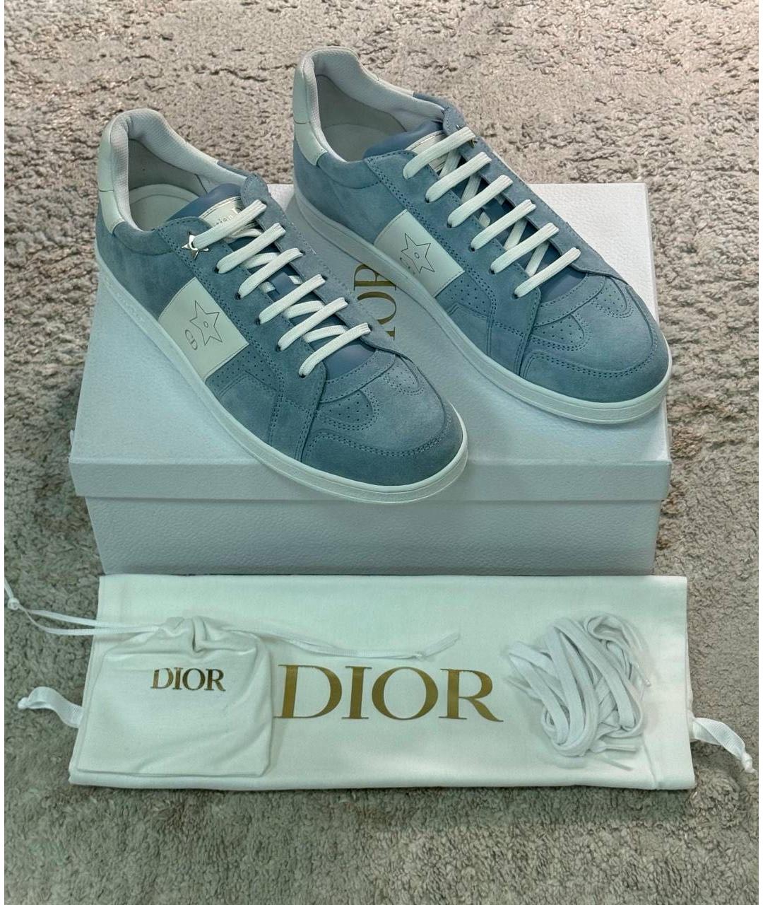 CHRISTIAN DIOR Голубые замшевые кеды, фото 6