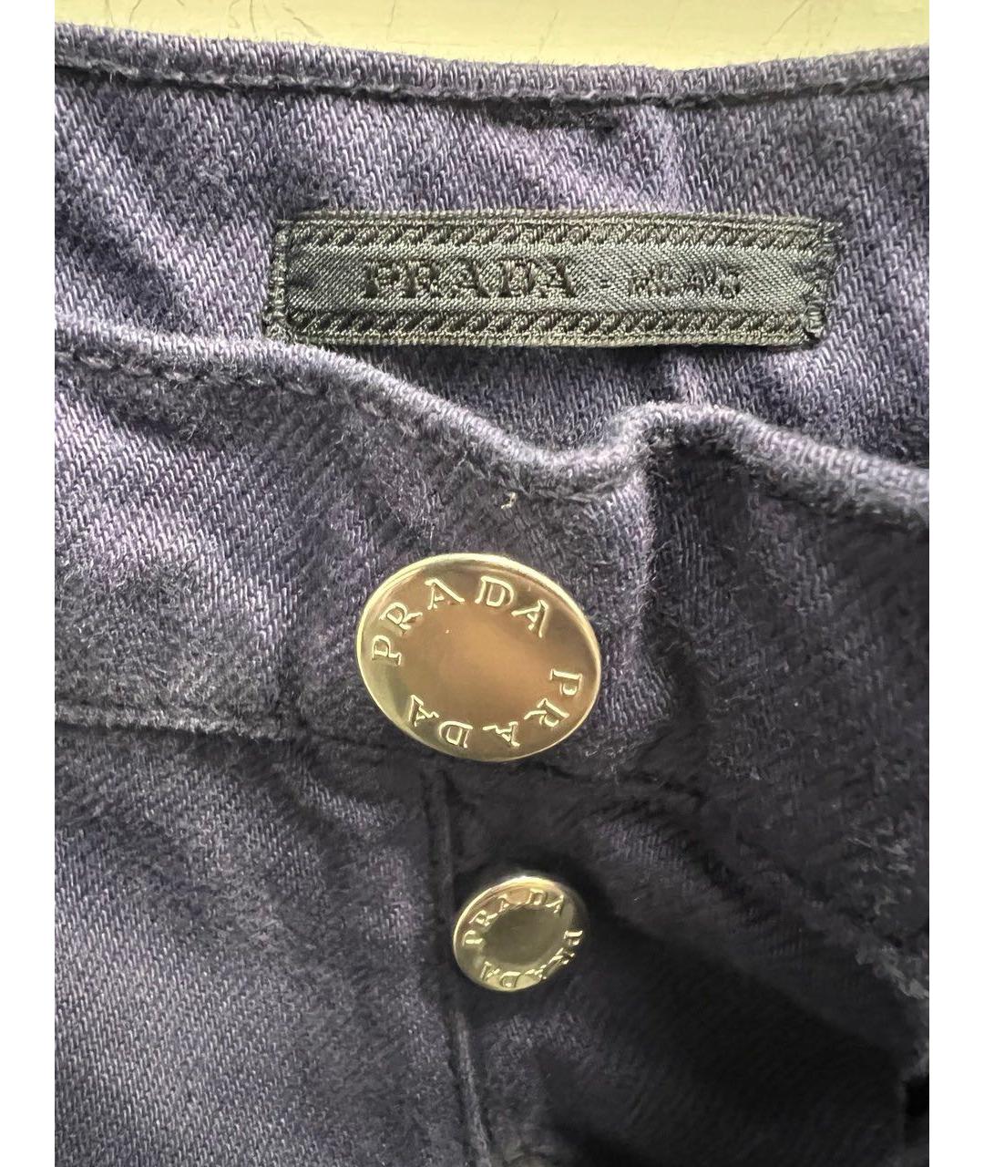 PRADA Темно-синие хлопковые прямые джинсы, фото 7