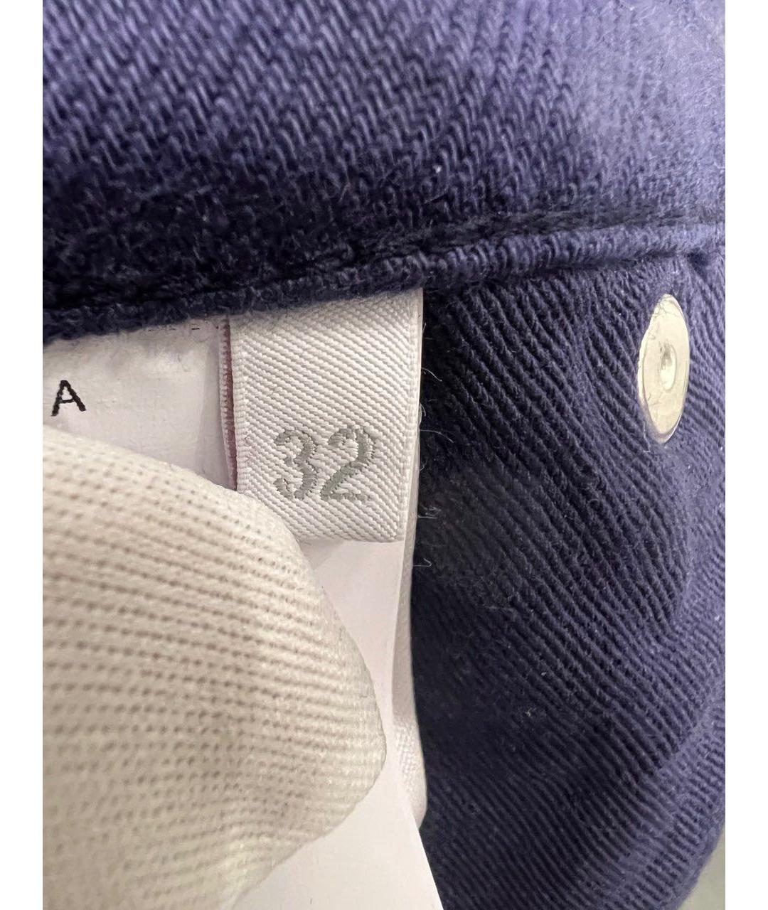 PRADA Темно-синие хлопковые прямые джинсы, фото 4