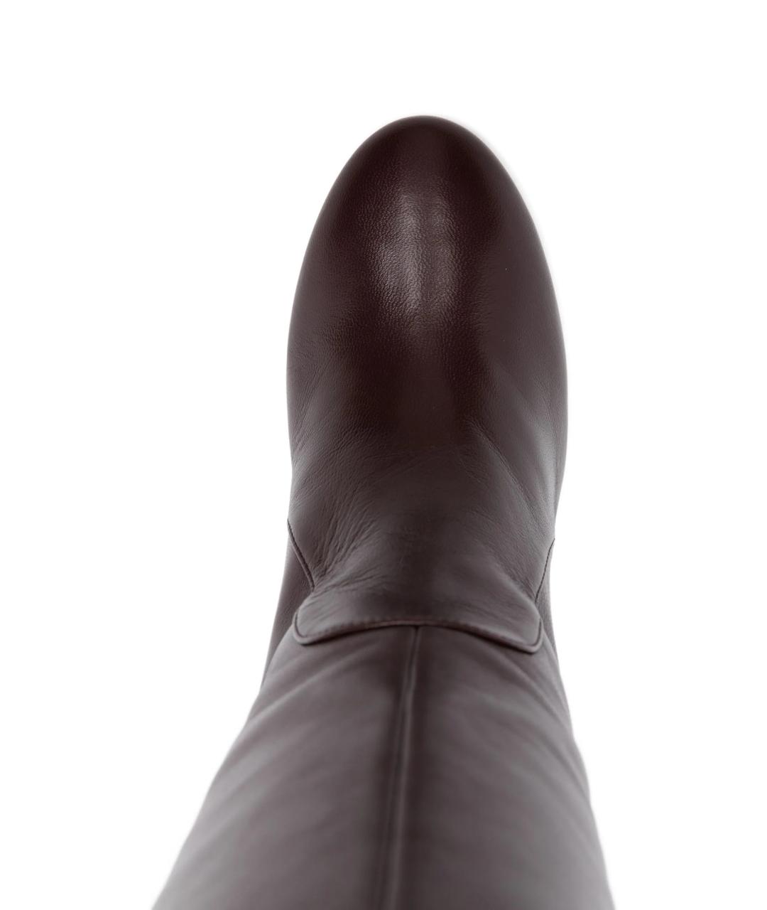 STUART WEITZMAN Бордовые кожаные сапоги, фото 4