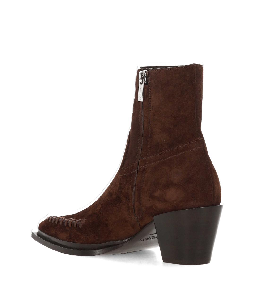 JIMMY CHOO Коричневые замшевые ботильоны, фото 3