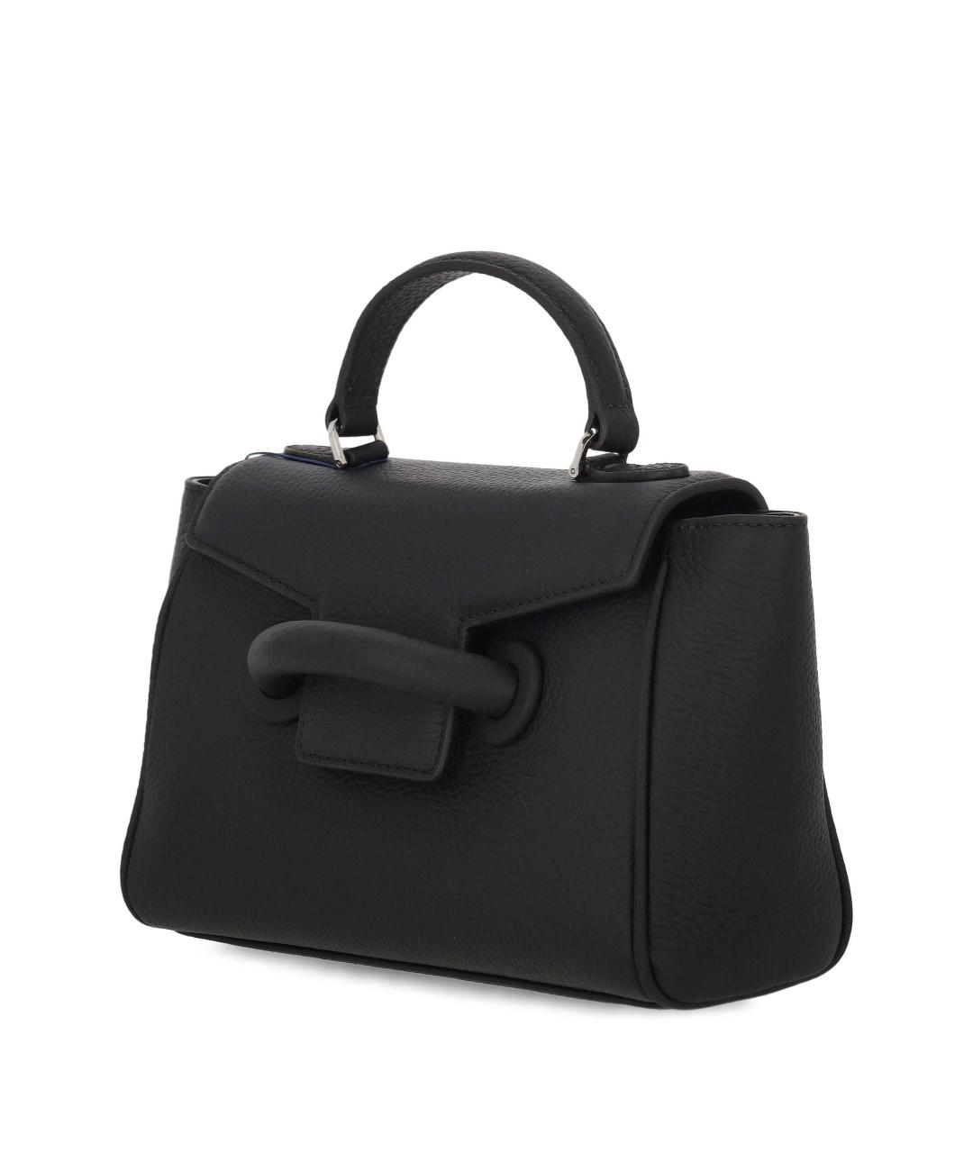 VASIC Черная кожаная сумка с короткими ручками, фото 2