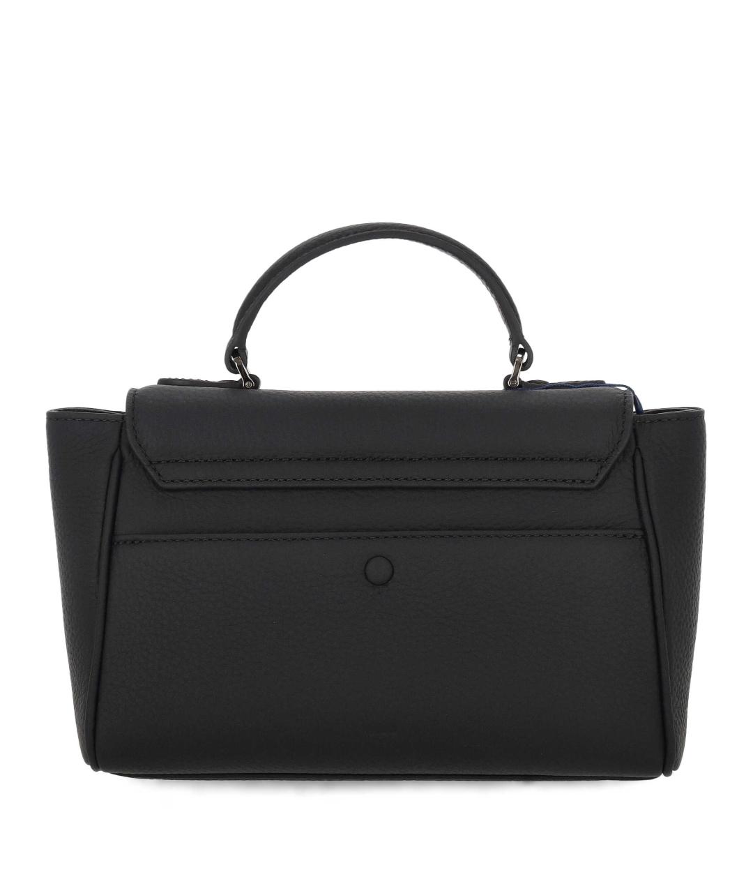 VASIC Черная кожаная сумка с короткими ручками, фото 3