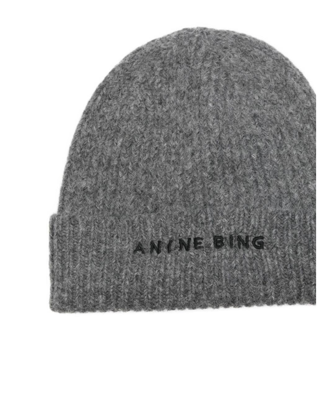 ANINE BING Серая шапка, фото 2