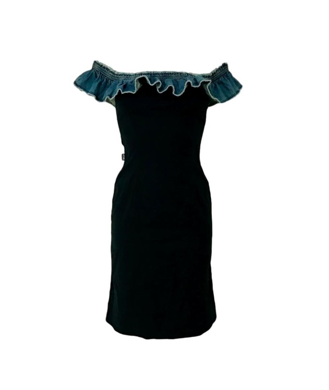 MOSCHINO Черное хлопко-эластановое повседневное платье, фото 1