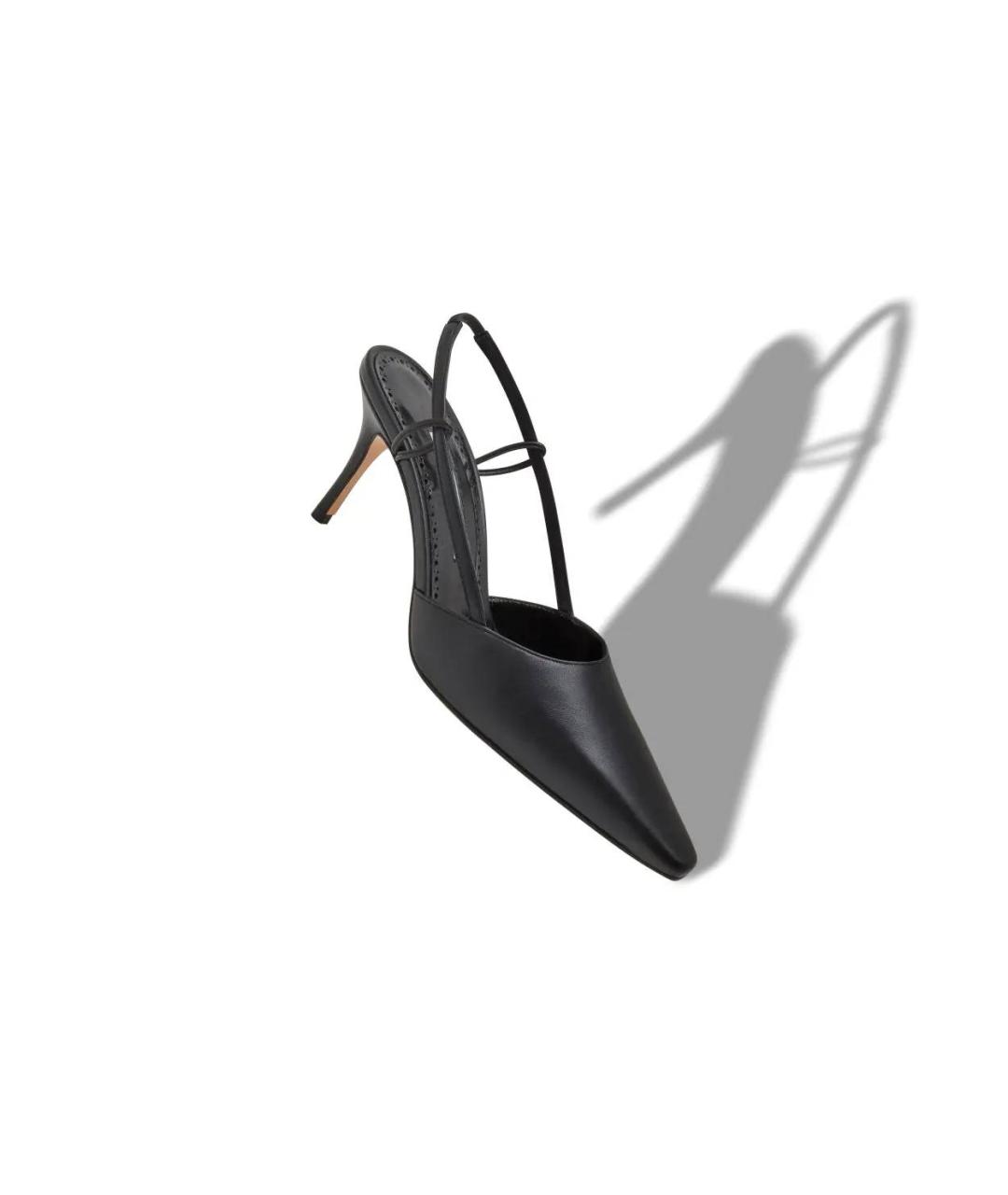 MANOLO BLAHNIK Черные кожаные туфли, фото 2