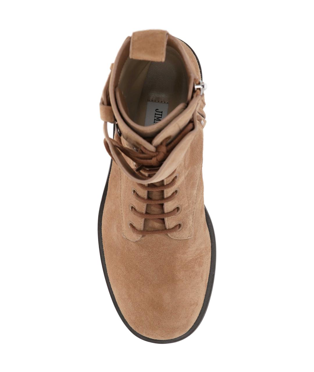 JIMMY CHOO Бежевые замшевые ботинки, фото 4