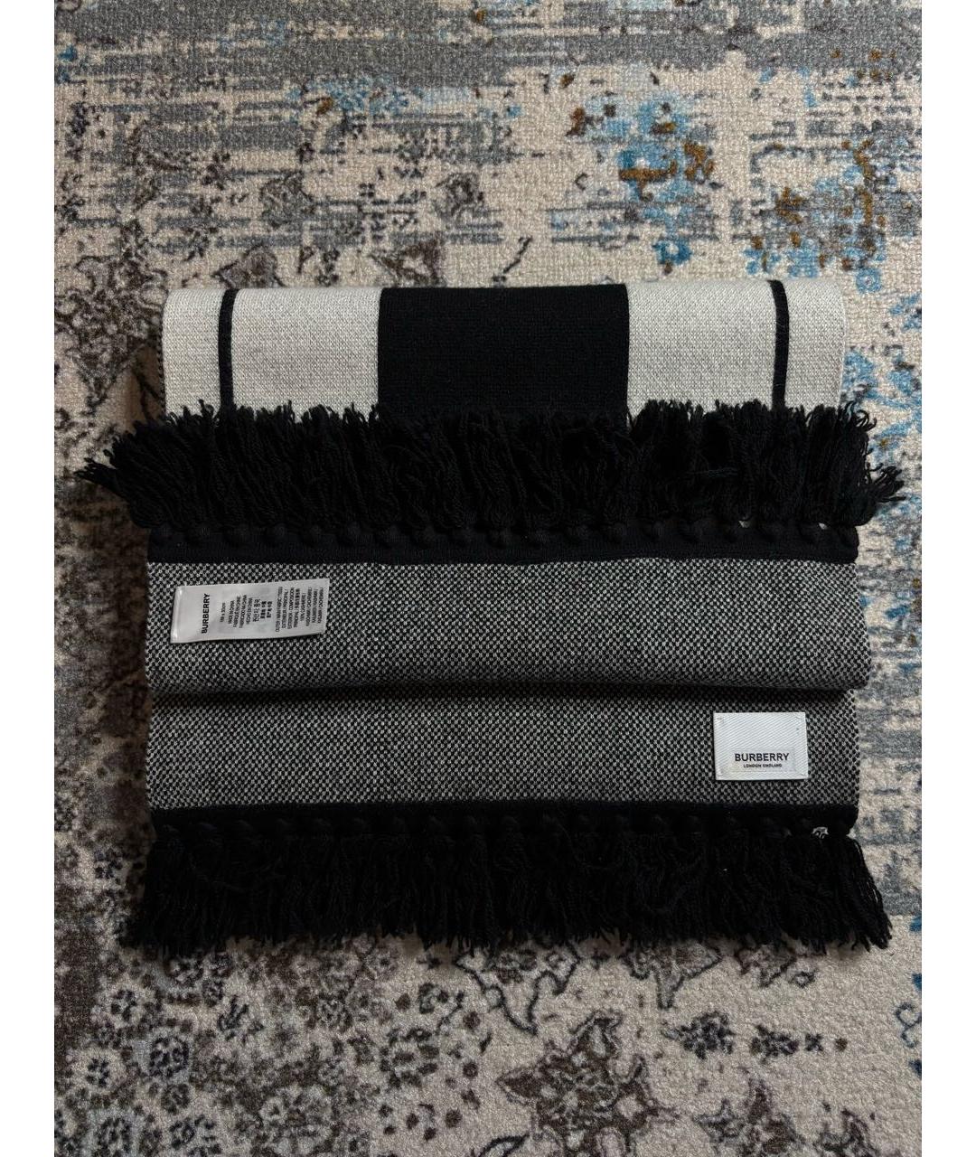 BURBERRY Серый кашемировый шарф, фото 2