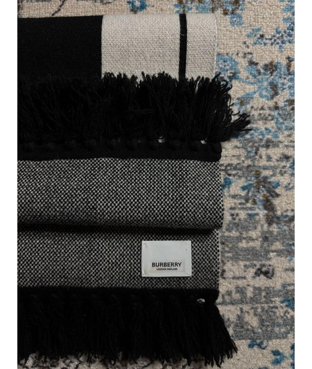 BURBERRY Серый кашемировый шарф, фото 3