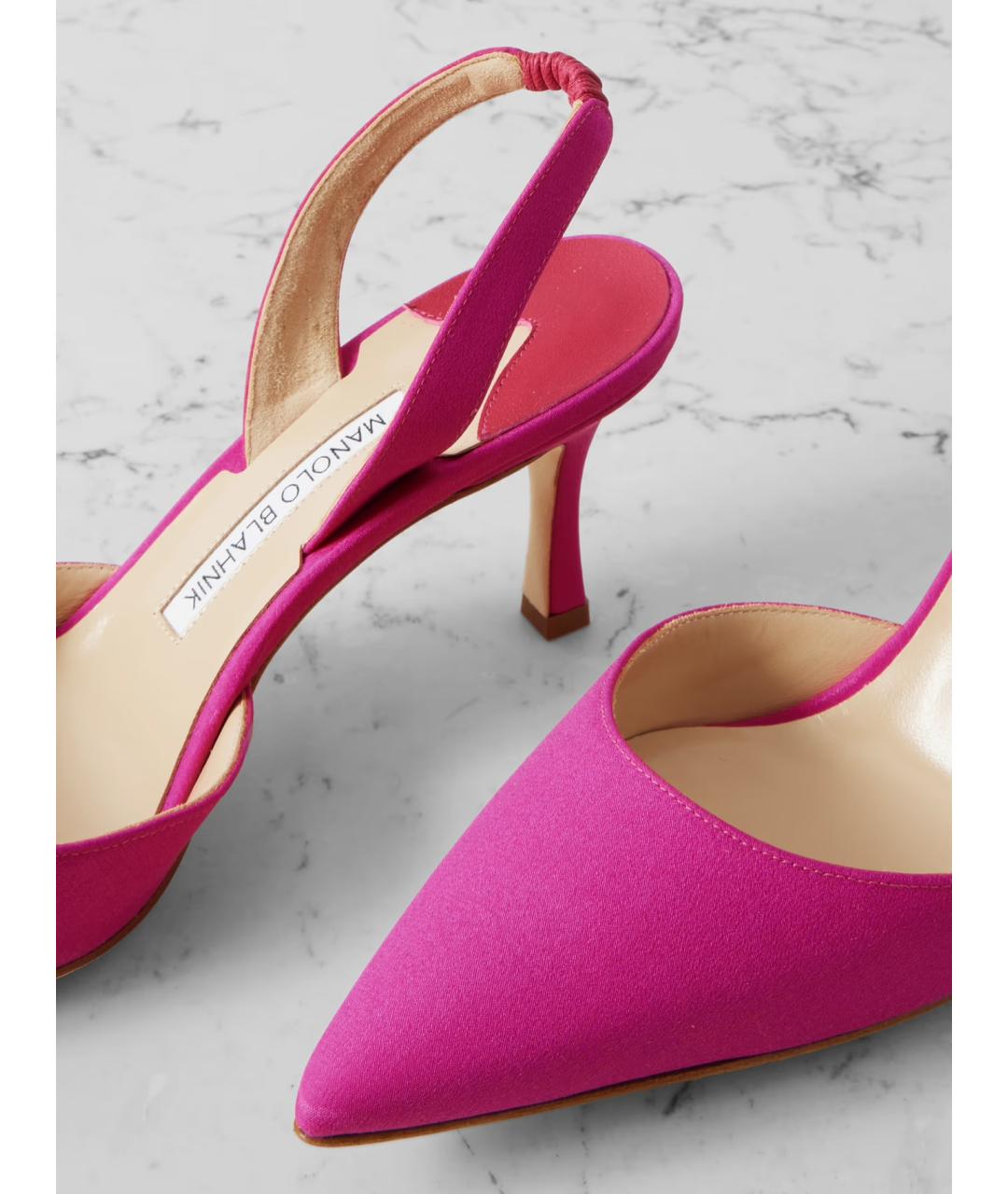MANOLO BLAHNIK Фуксия текстильные туфли, фото 3