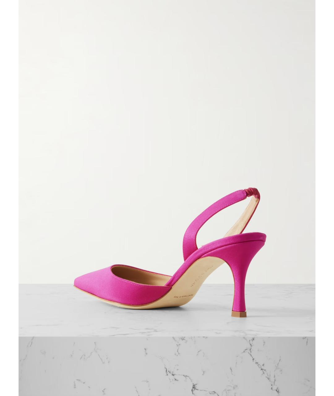 MANOLO BLAHNIK Фуксия текстильные туфли, фото 4