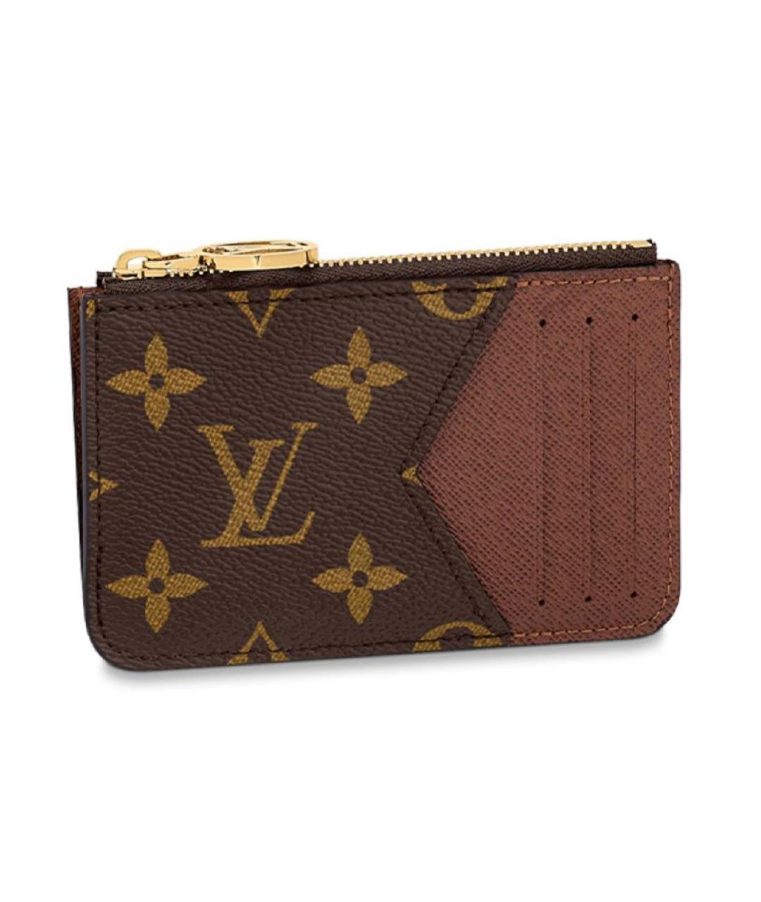 LOUIS VUITTON Коричневый кожаный кардхолдер, фото 1