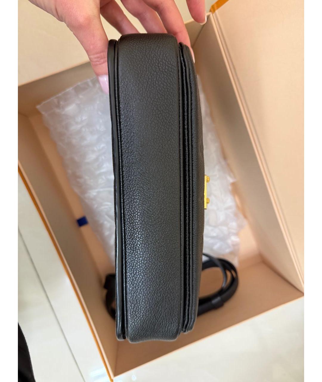 LOUIS VUITTON Черная кожаная сумка через плечо, фото 3