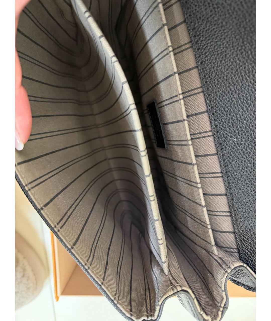 LOUIS VUITTON Черная кожаная сумка через плечо, фото 4