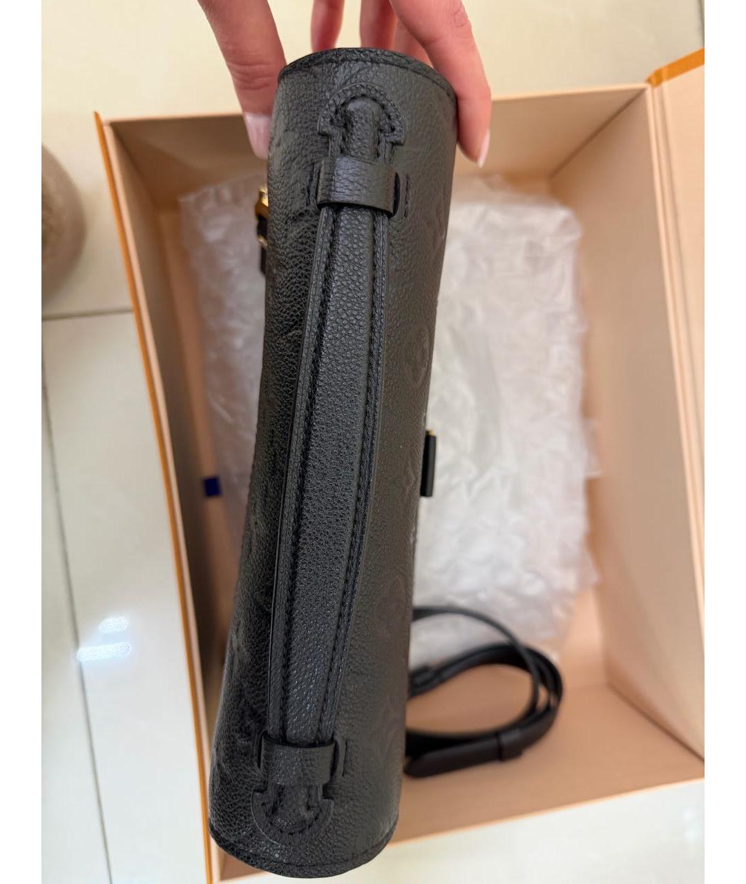 LOUIS VUITTON Черная кожаная сумка через плечо, фото 7