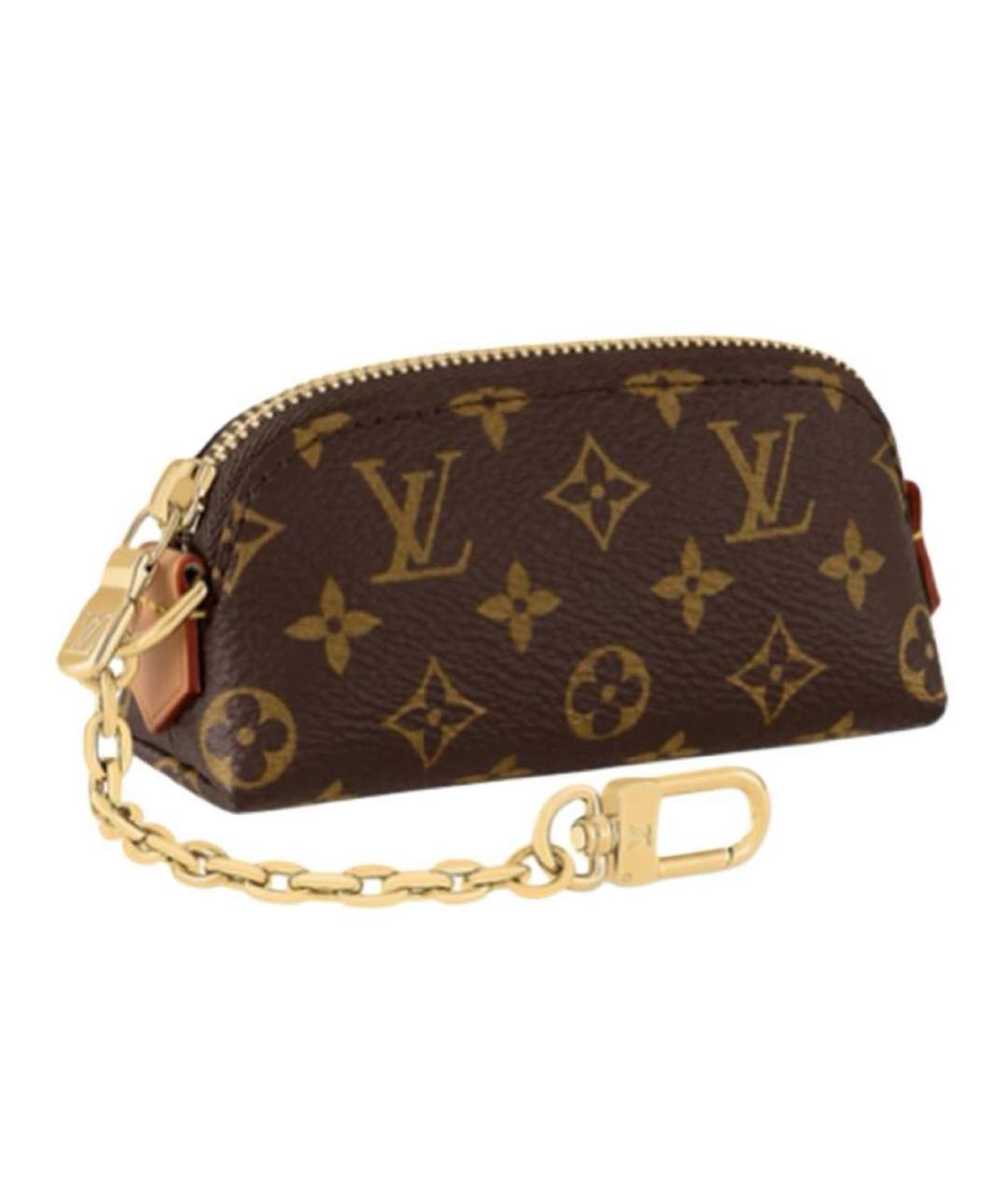 LOUIS VUITTON Коричневая кожаная косметичка, фото 2