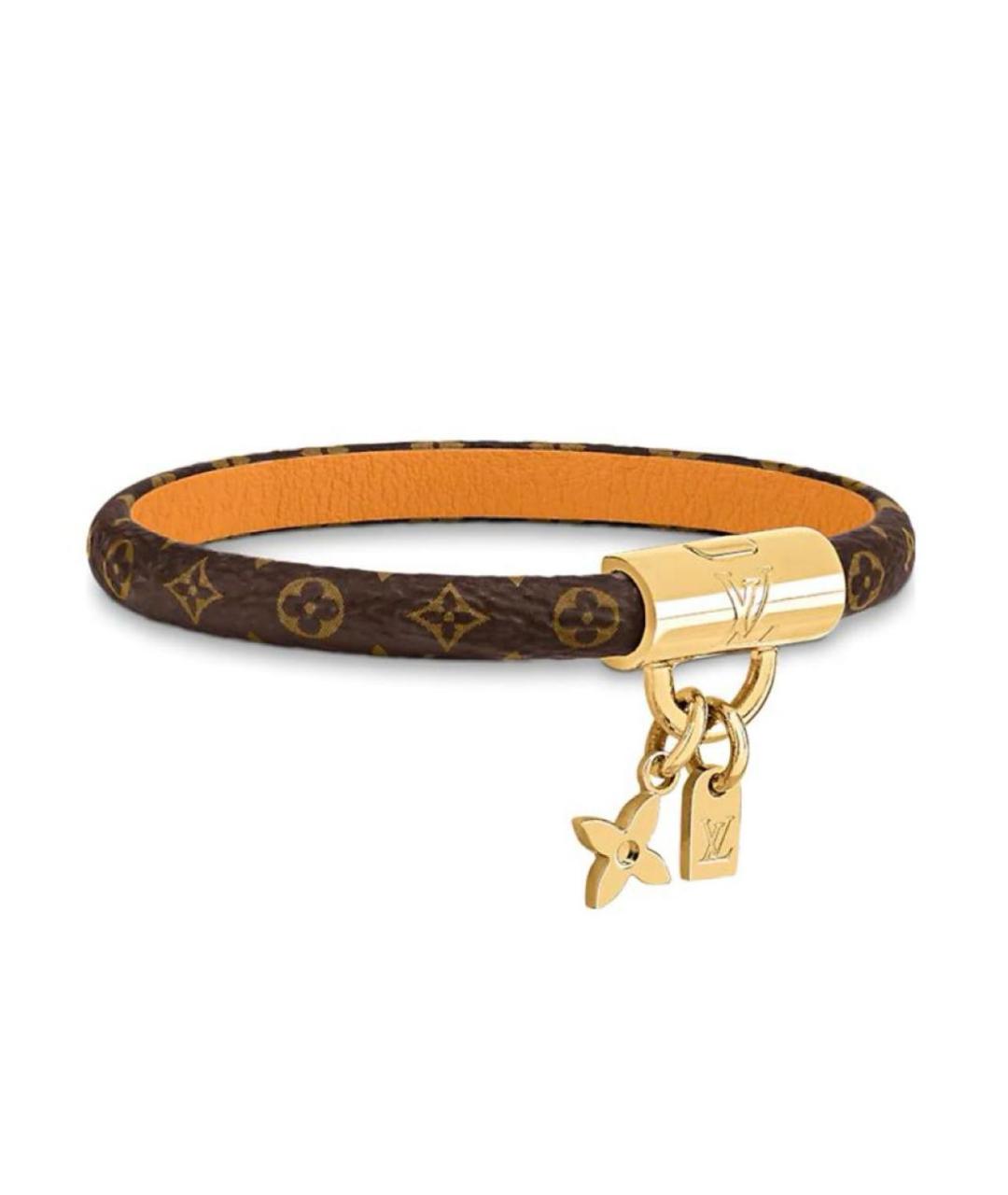 LOUIS VUITTON Коричневый кожаный браслет, фото 2
