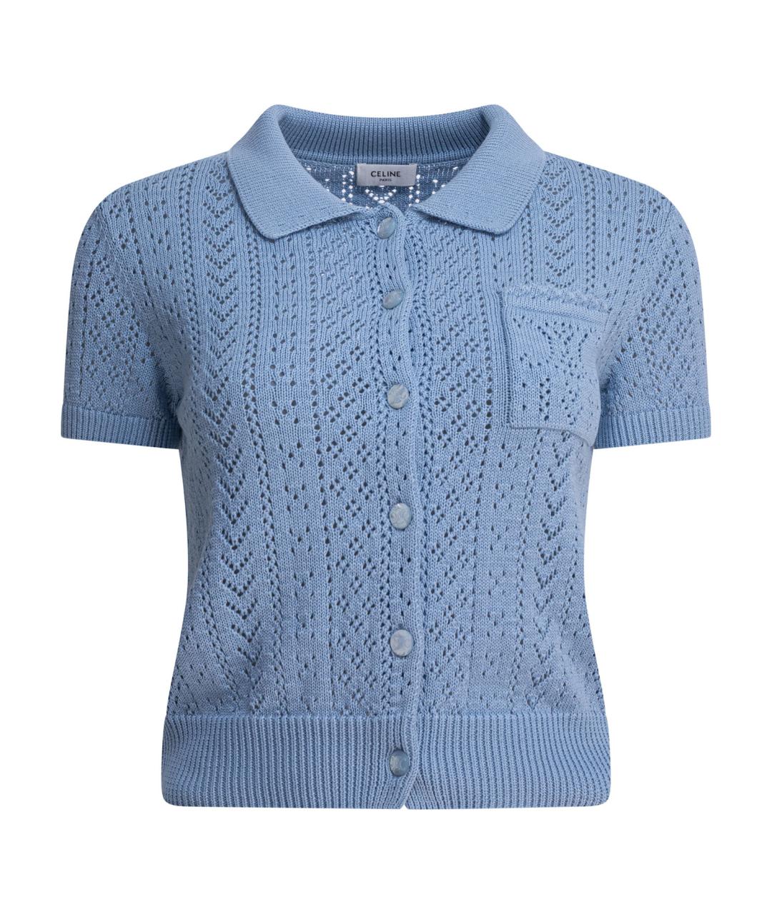 CELINE Голубая хлопковая жилетка, фото 1