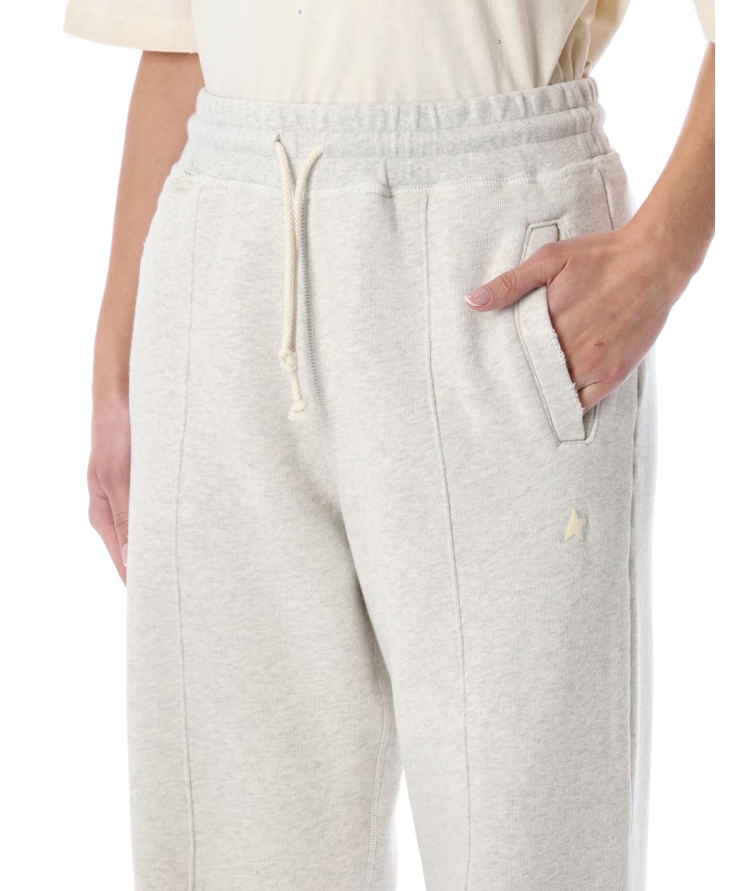 GOLDEN GOOSE DELUXE BRAND Серые хлопковые прямые брюки, фото 3